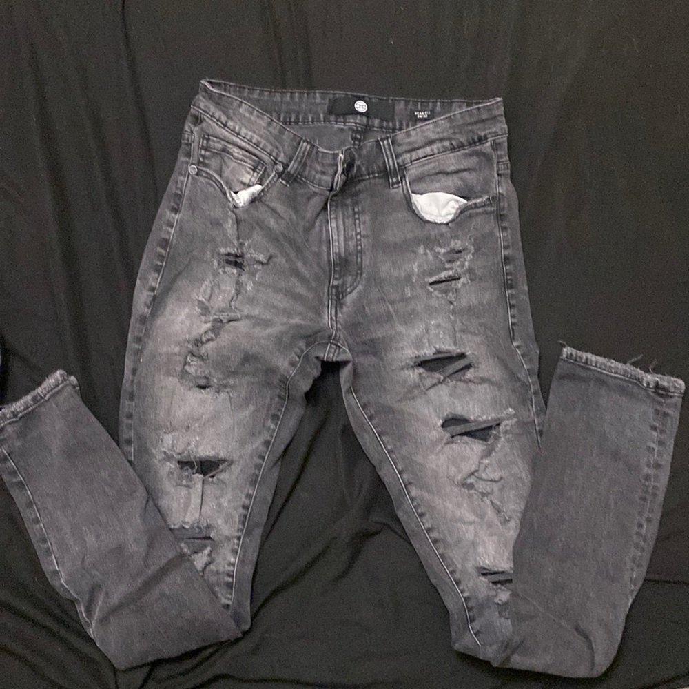 Jordan Craig Black Ripped Jeans Sean Fit 34/32
